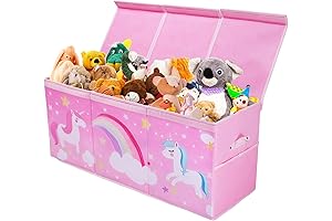 Jumbo Unicorn Toy Storage Chest with Handle & Mesh Pockets