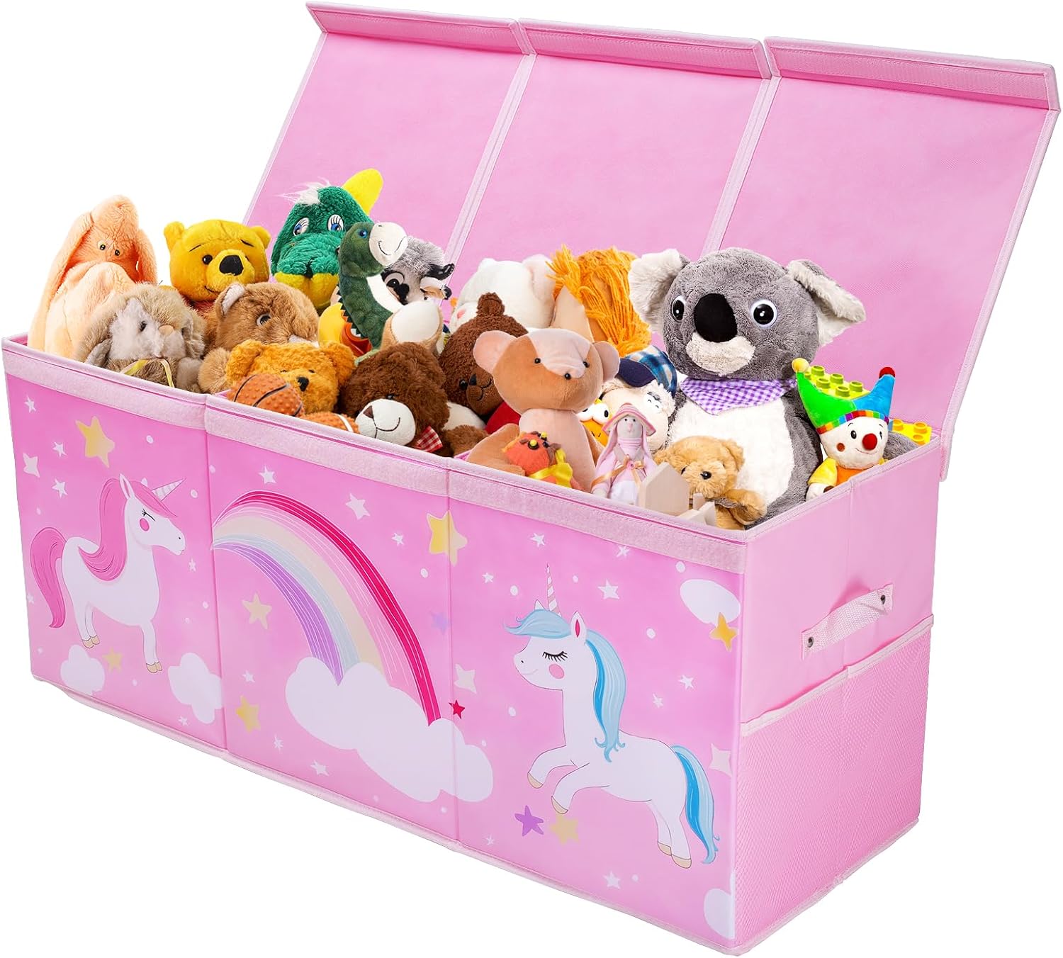 decalsweet Unicorn Extra Large Toy Box Chest with Flip Lid