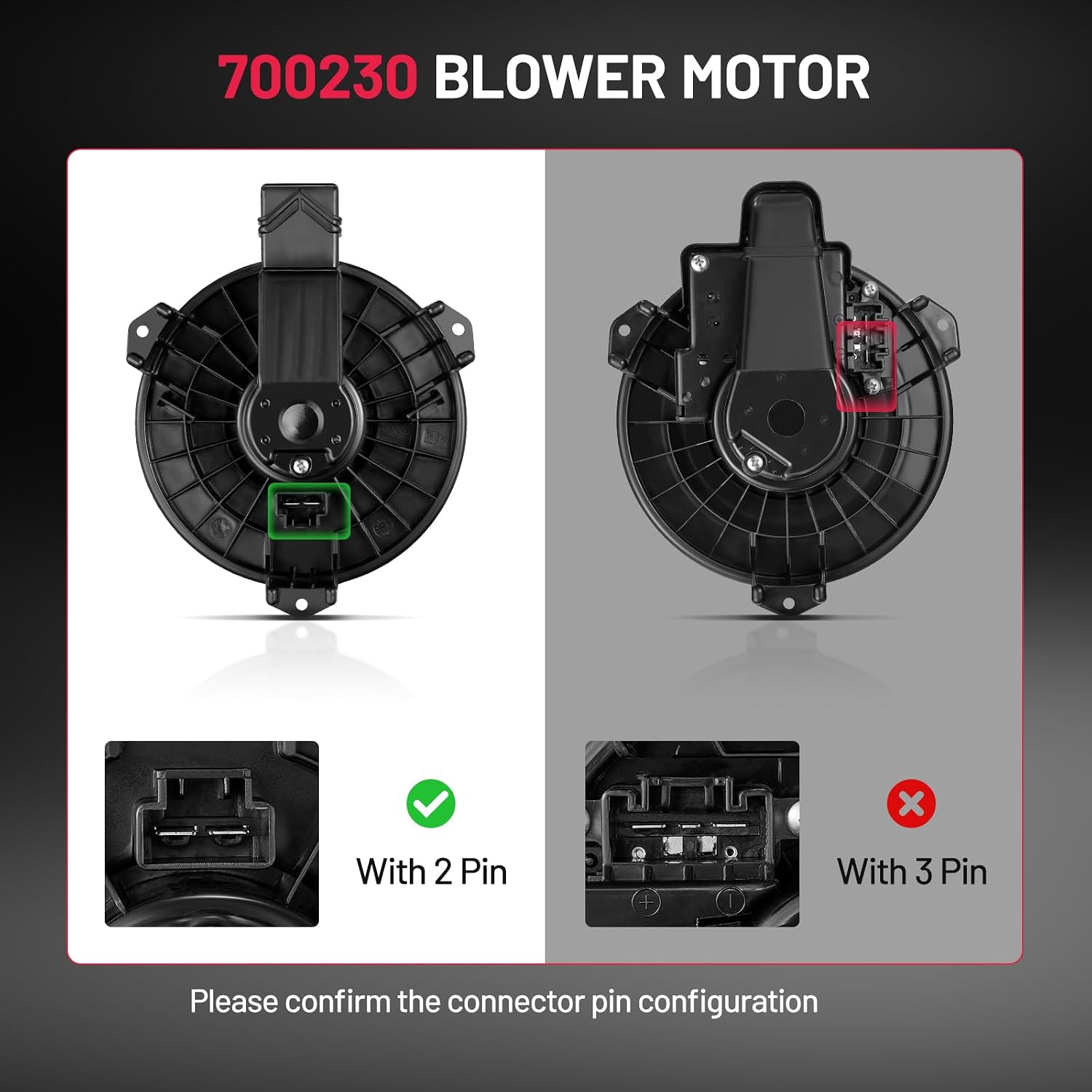 BDFHYK Front AC Heater Blower Motor Fan 700230 Compatible with Toyota Corolla 2009-2019,Matrix 2009-2014,RAV4 2006-2018,Compatible with Scion xB tC 2008-2016,HVAC Blower Motor Assembly for 19184662