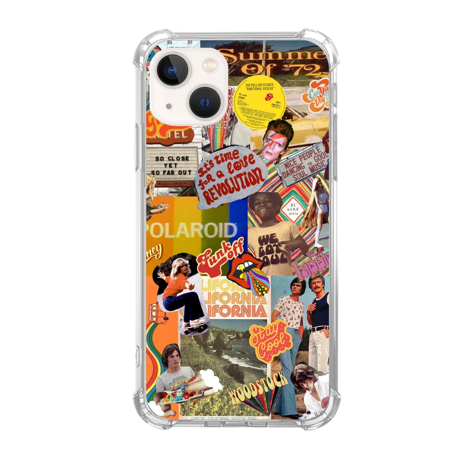 Elifi Edeal Retro Vintage Collage Phone Case for iPhone 14 Plus, Aesthetic Collage Case for Girls Boys Women Men, Unique Trendy TPU Bumper Cover Case for iPhone 14 Plus