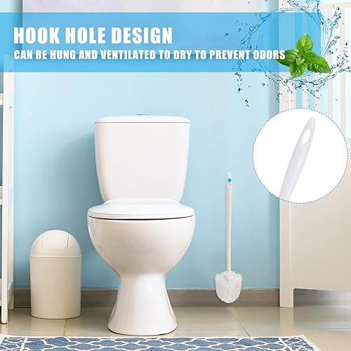 Miniatura 4 de Tioncy Escobilla de inodoro de 14.2 pulgadas, 15 unidades, para uso comercial, limpieza resistente, cepillo largo para inodoro, para suministros de