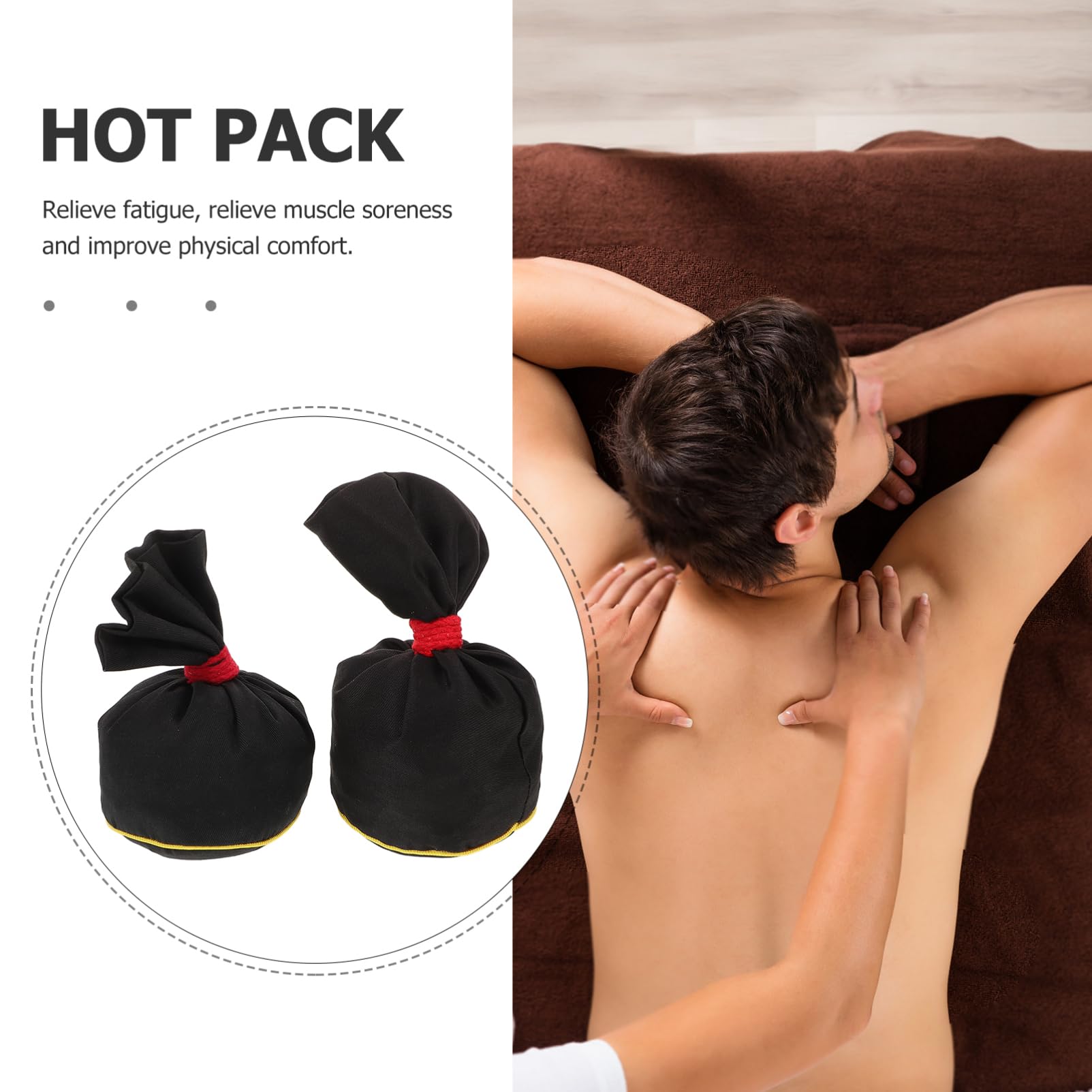 KOMBIUDA 2pièces De Compresse Chaude Sel Chinois Poche De Massage Portable Pour Thérapie Spa Et Relaxation