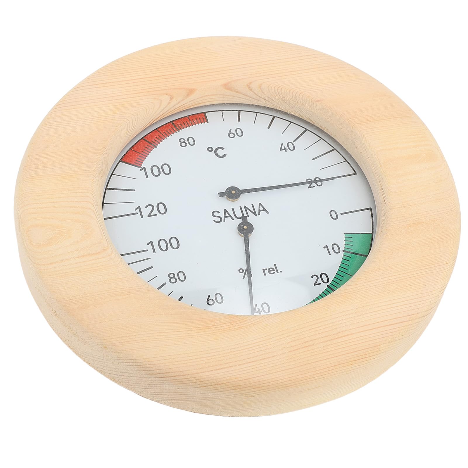 Termómetro de Sauna, Higrómetro de Termómetro de Sauna 2 en 1, Higrotermógrafo Montado en la Pared Monitoreo en Tiempo Real con Construcción de Madera para Hotel o Sala de Sauna