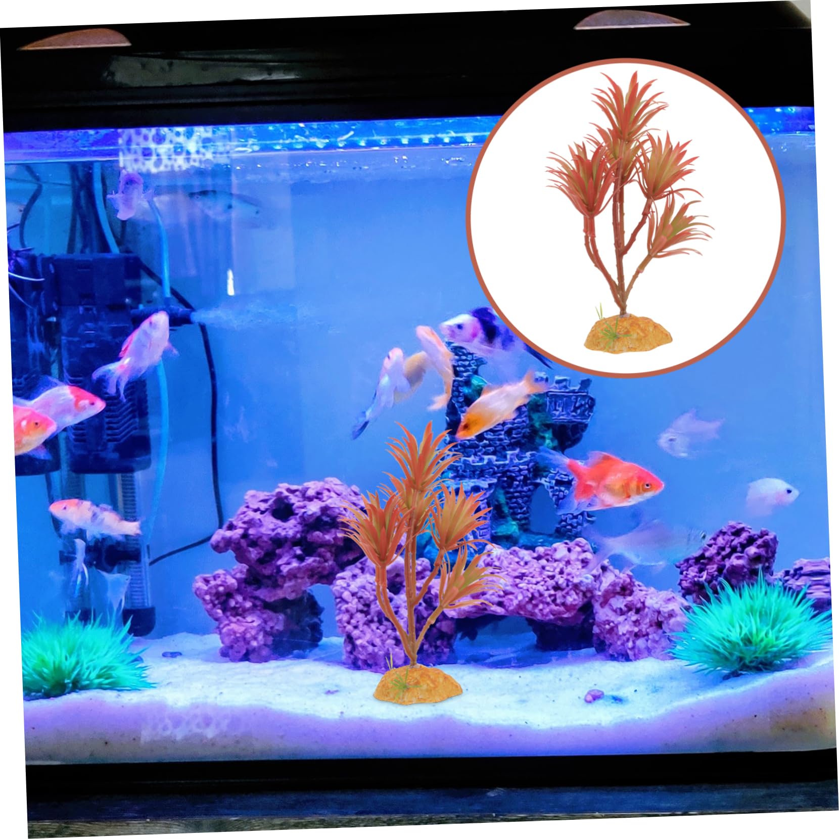 ibasenice 5 Pezzi Set di piante simulato piante artificiali acquatico pianta artificiale per acquario habitat impianti Piccole acquario di plastica da acquario
