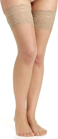 Berkshire 1340 Womens Lace Top Shimmers Thigh High Ultra Sheer 15 Denier Sandalfoot Stockings