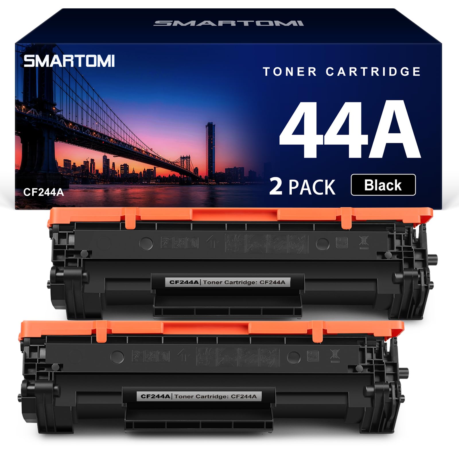 44A CF244A Cartouches de Toner compatibles pour HP CF244A 44A pour imprimantes HP LaserJet Pro M15w, HP LaserJet Pro M15a, HP LaserJet Pro MFP M28w, HP LaserJet Pro MFP M28a (2 Noirs)
