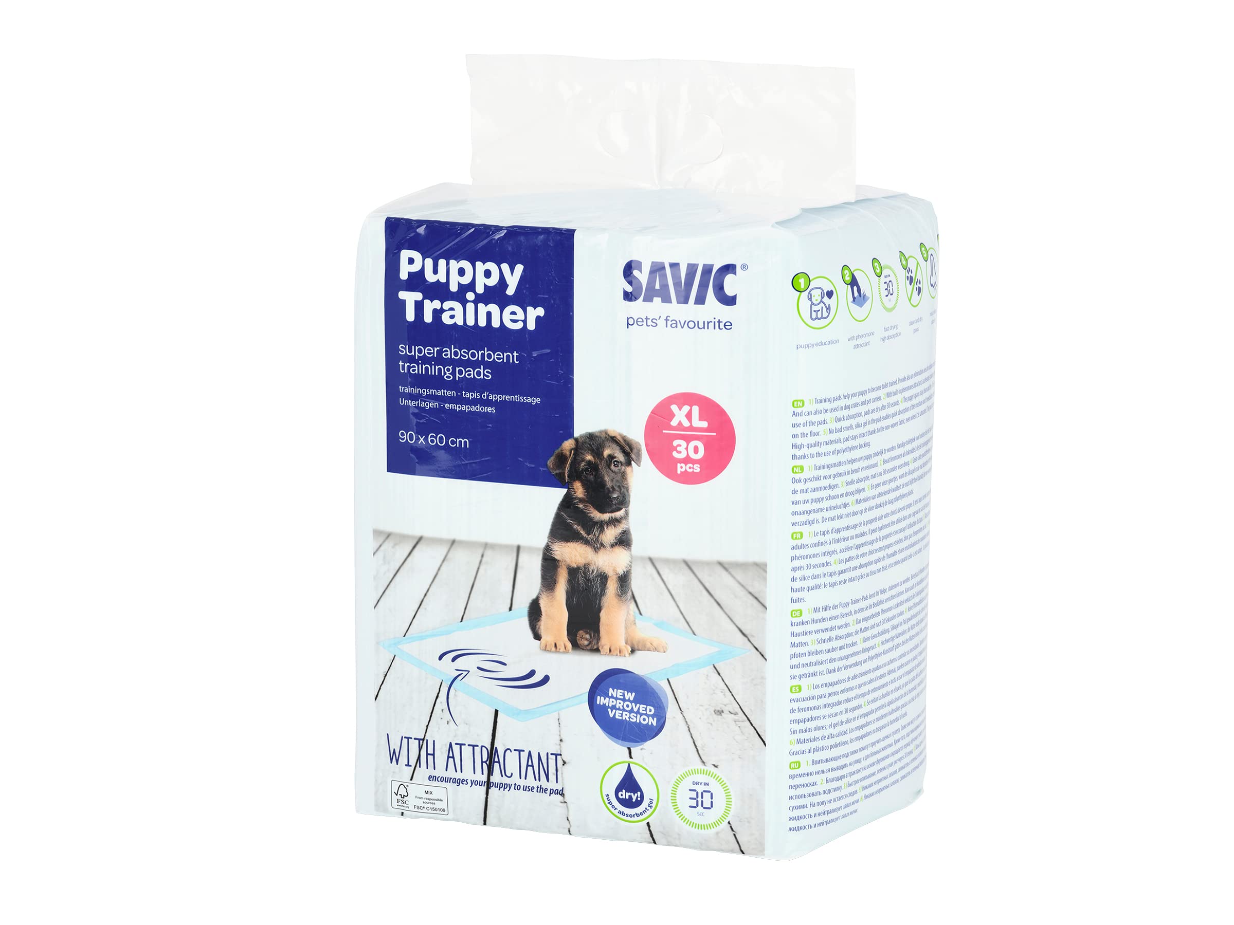 Savic Puppy Trainer Starter Pads pour Chien 90 x 60 cm Taille XL 30 Pièces