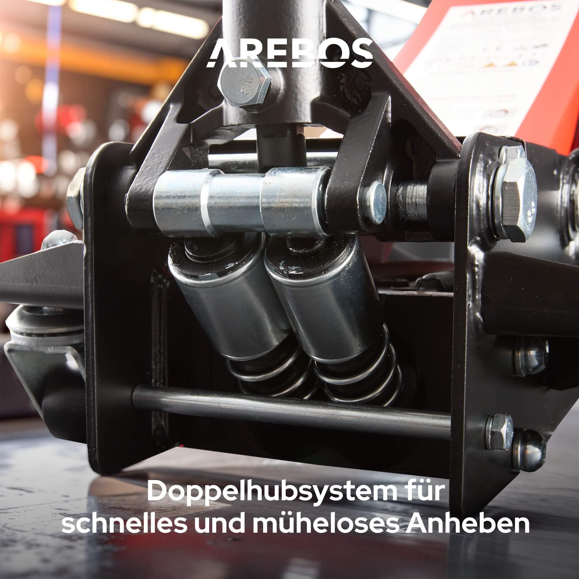 Arebos 3T Hydraulischer Rangierwagenheber flach | Unterfahrhöhe 75-505 mm | Doppelkolben | Wagenheber SUV PKW tiefergelegte Fahrzeuge | TÜV geprüft