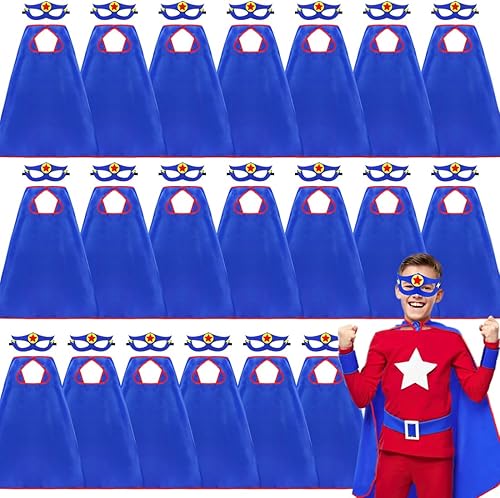 iROLEWIN Capas de superhéroes para niños, capas y máscaras de superhéroes a granel, paquete de 20 disfraces para niños pequeños como disfraces de