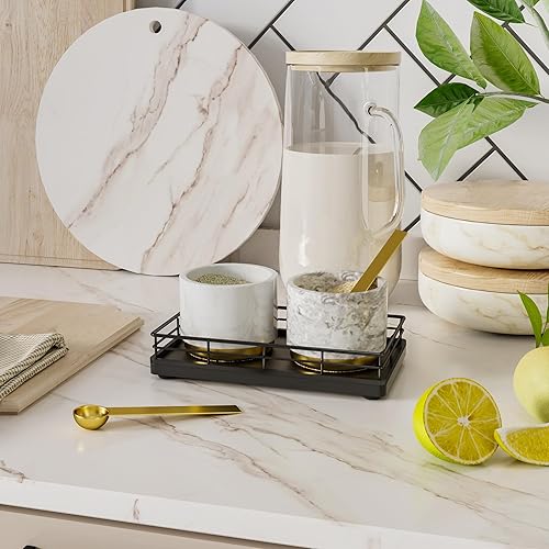 Miniatura 7 de Bandejas de baño de roble para mostrador, bandeja pequeña de madera de 7 pulgadas de largo para perfumes, jabón de manos y platos, bandeja