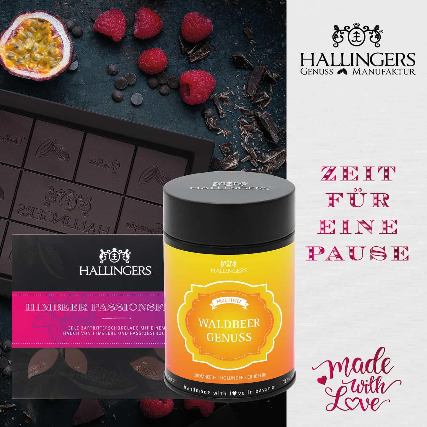 Hallingers Genuss Manufaktur Feinkost Geschenk-Set - XXL-Geschenkkorb "Bread & Breakfast" Selektion Brotbackmix, Kochbuch, Tee, Müsli, Gewürze, Konfitüre & mehr, Geschenkidee für Frauen Männer