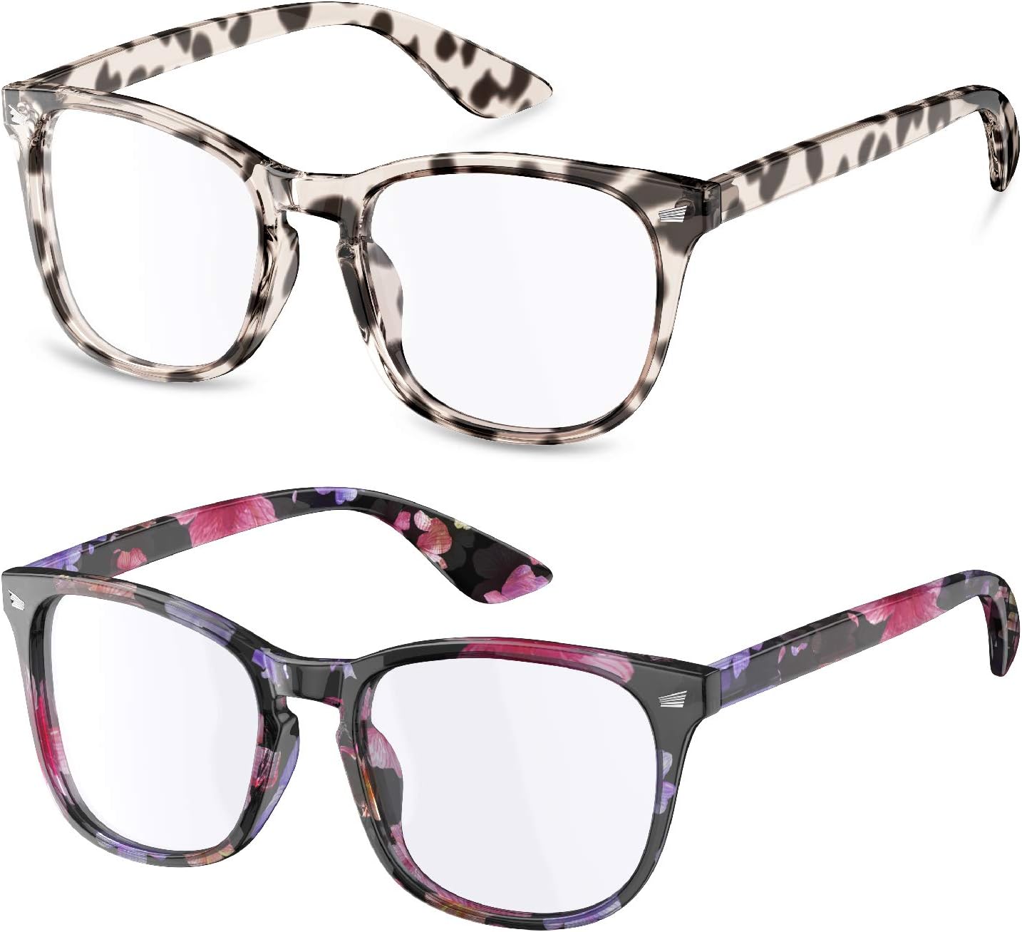 Blue Light Blocking Glasses Computer/Gaming/Reading Glasses for Women Men 2 Pack