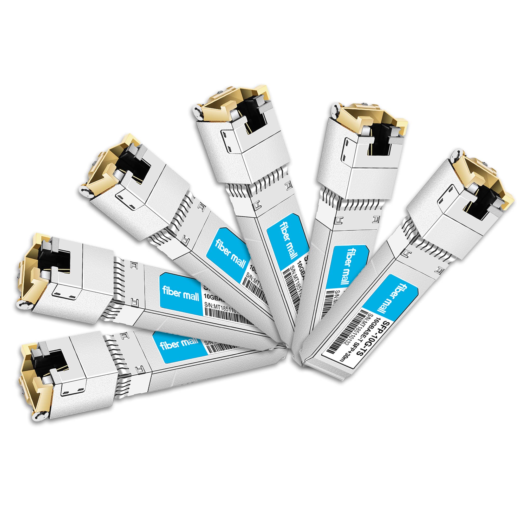 10gbase-t sfp+ to rj45 for HPE Aruba JL563A,R9F85A Compatible 10G SFP+ Copper RJ-45 30m Transceiver Module Pack of 6