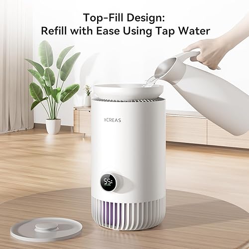 Miniatura 6 de Humidificador y purificador de aire en uno, humidificador evaporativo y purificador de aire HEPA combinado para dormitorio, llenado de tanque de