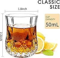 Vista 2 de 1.7 OZ Vasos de Chupito de Tequila, Vasos de Chupito de Base Pesada, Vasos de Cordial de Cristal (4)