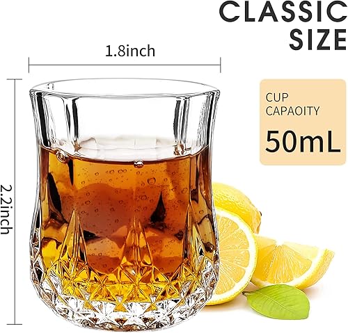 Miniatura 2 de Vasos de chupito de tequila de 1.7 onzas con base pesada, vasos de cristal cordial (8)