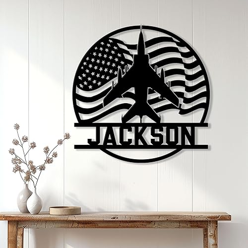 Miniatura 3 de Letrero de metal de piloto personalizado, decoración de pared con nombre personalizado para porche, patio, valla, oficina o dormitorio, regalo único