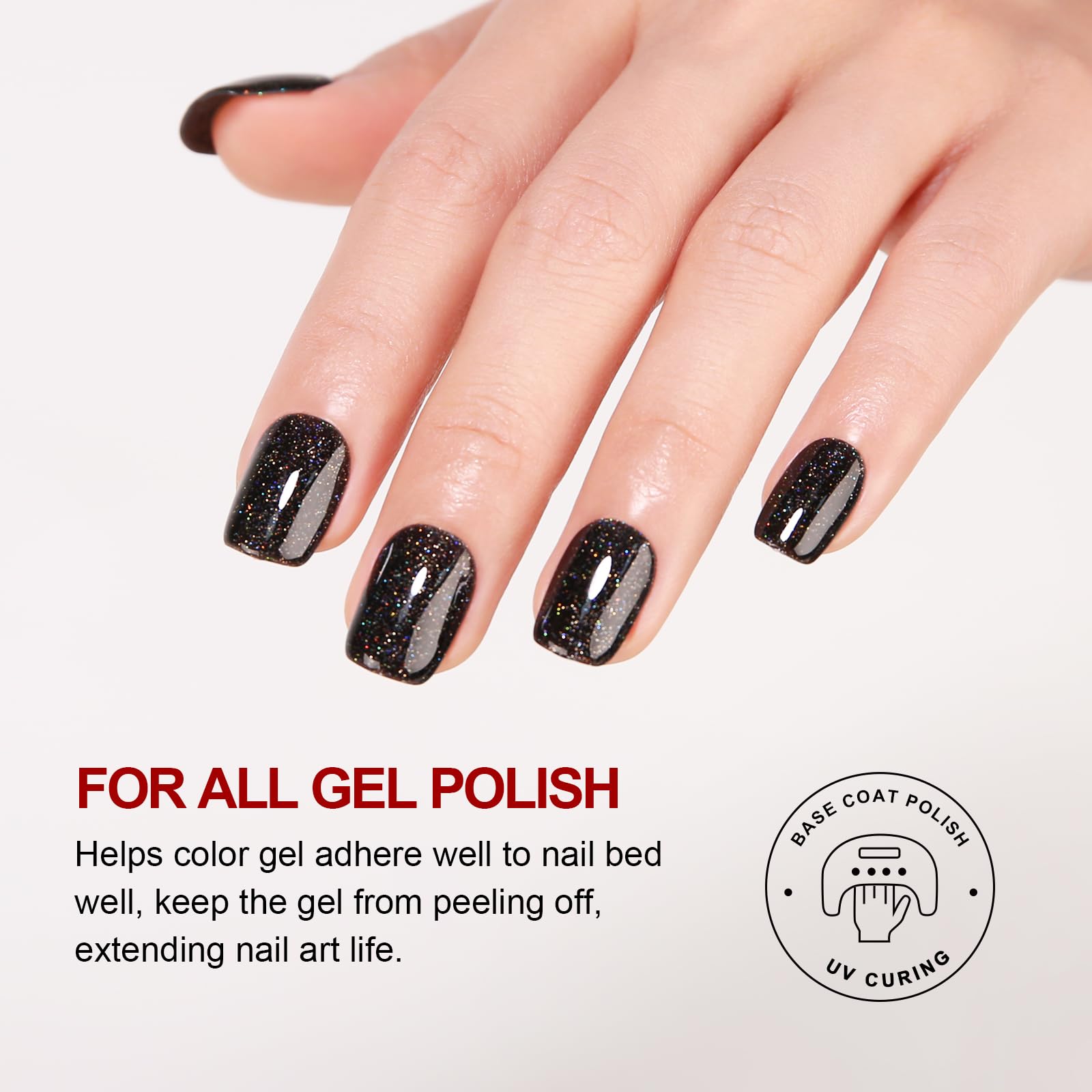 Ozzeal Base Coat Gel Nail Polish, 15ML Soak Off LED UV No Wipe Long Lasting Gel Base Coat, Clear Base Coat Gel for Nails Art DIY Home - Image 3