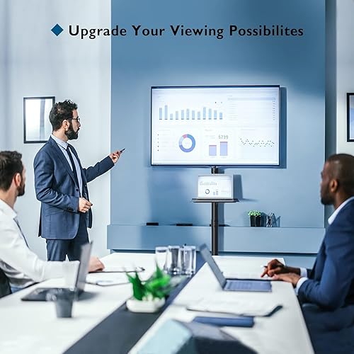 Miniatura 10 de BONTEC - Soporte de TV móvil para televisores de 23 a 60 pulgadas, soporte de TV rodante con ruedas de bloqueo, altura ajustable, estante Negro