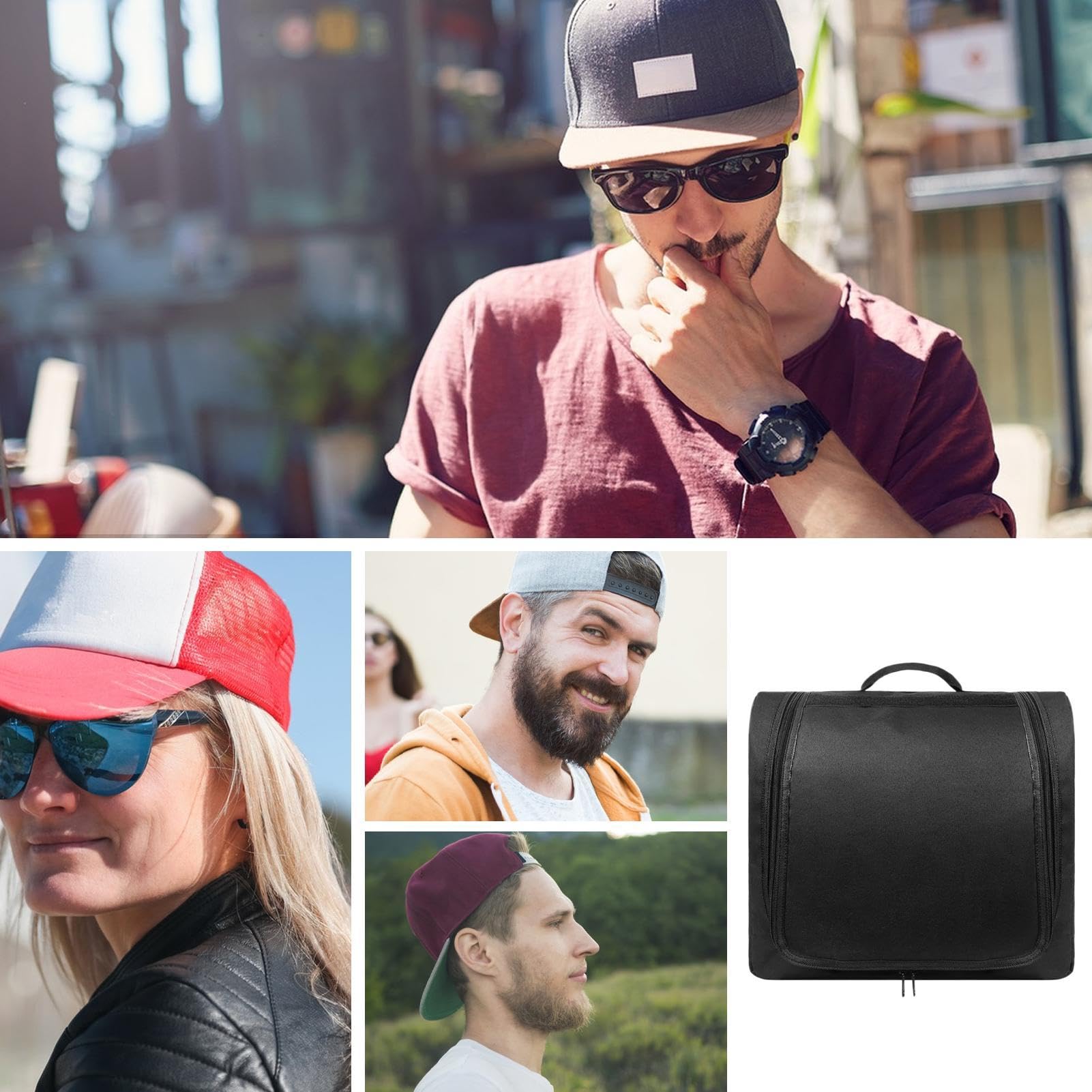 Organizador Portátil De Gorras Bolsa Almacenadora con Asa para Gorras Gran | Estuche Sombrero Para Viajes Y Traslados