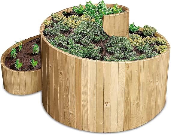 bellissa Kräuterspirale Holz 95480 Kräuterschnecke aus Nadelholz