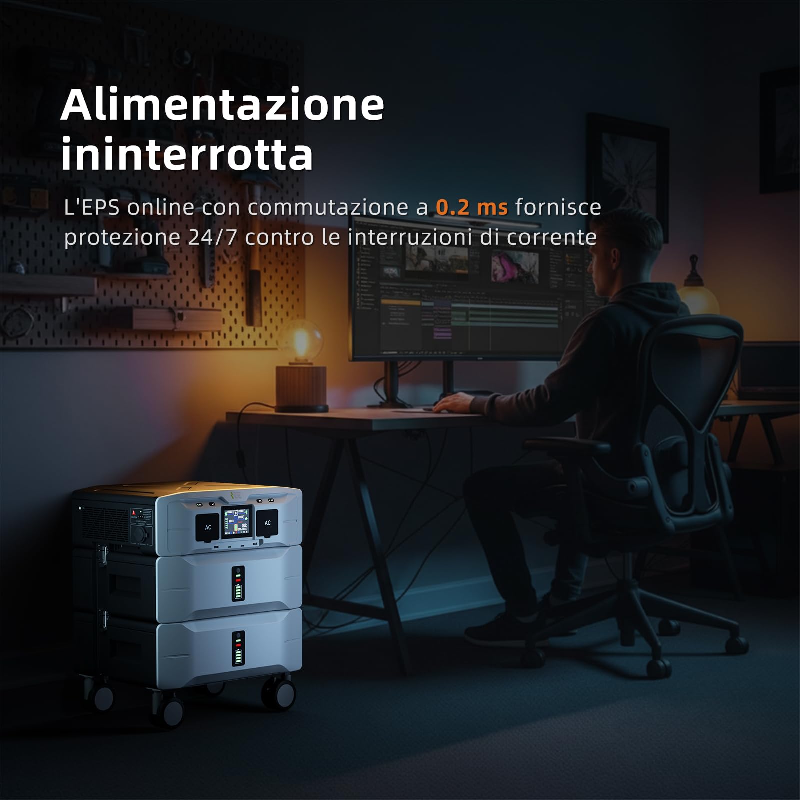 IEE 5000W (9000W Picco) Centrale Elettrica Portatile SE5000, 5120Wh Generatore Solare, Batteria LiFePO4, UPS, Espandibile fino a 10kWh, 11 Uscite, APP, Power Station per Backup Domestico, Camper