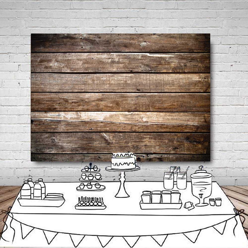 LYWYGG Fotohintergrund 7x5 FT (2,1x1,5m) – Rustikale Holzoptik Auf Vinyl, Für Baby-Shower, Geburtstage & Fotoshootings