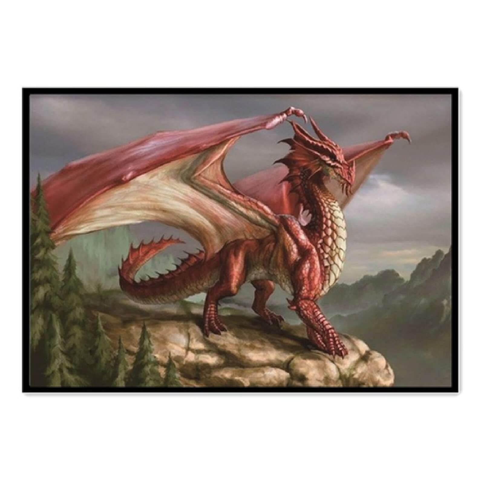MOMAKA 5D Diamond Painting Kits Dragon, Diamant Peinture Kits Point De Croix Broderie Animal Lunaire, Kits Diamant Arts Craft Cross Embroidery Pour La Décoration Murale à Domicile 30x40cm