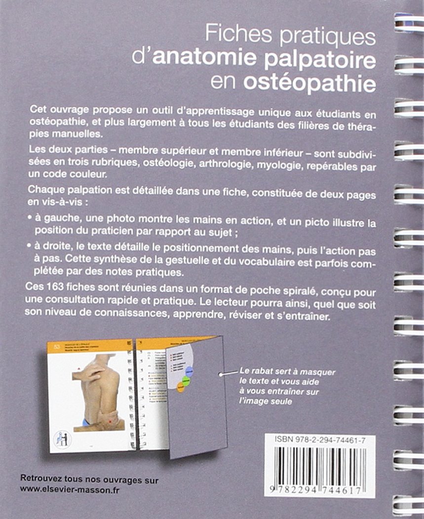 Fiches pratiques d'anatomie palpatoire en ostéopathie: 1re et 2e années