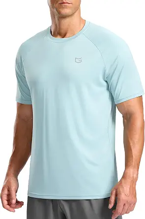  Men's Athletic Workout T-Shirts Moisture Wickin Runnin Shirts | Quick Dry, Coolin, 4-Way Stretch, UPF 50+ Short Sleeve Crewneck Performance Tee for ym Tennis Swim Rash uard