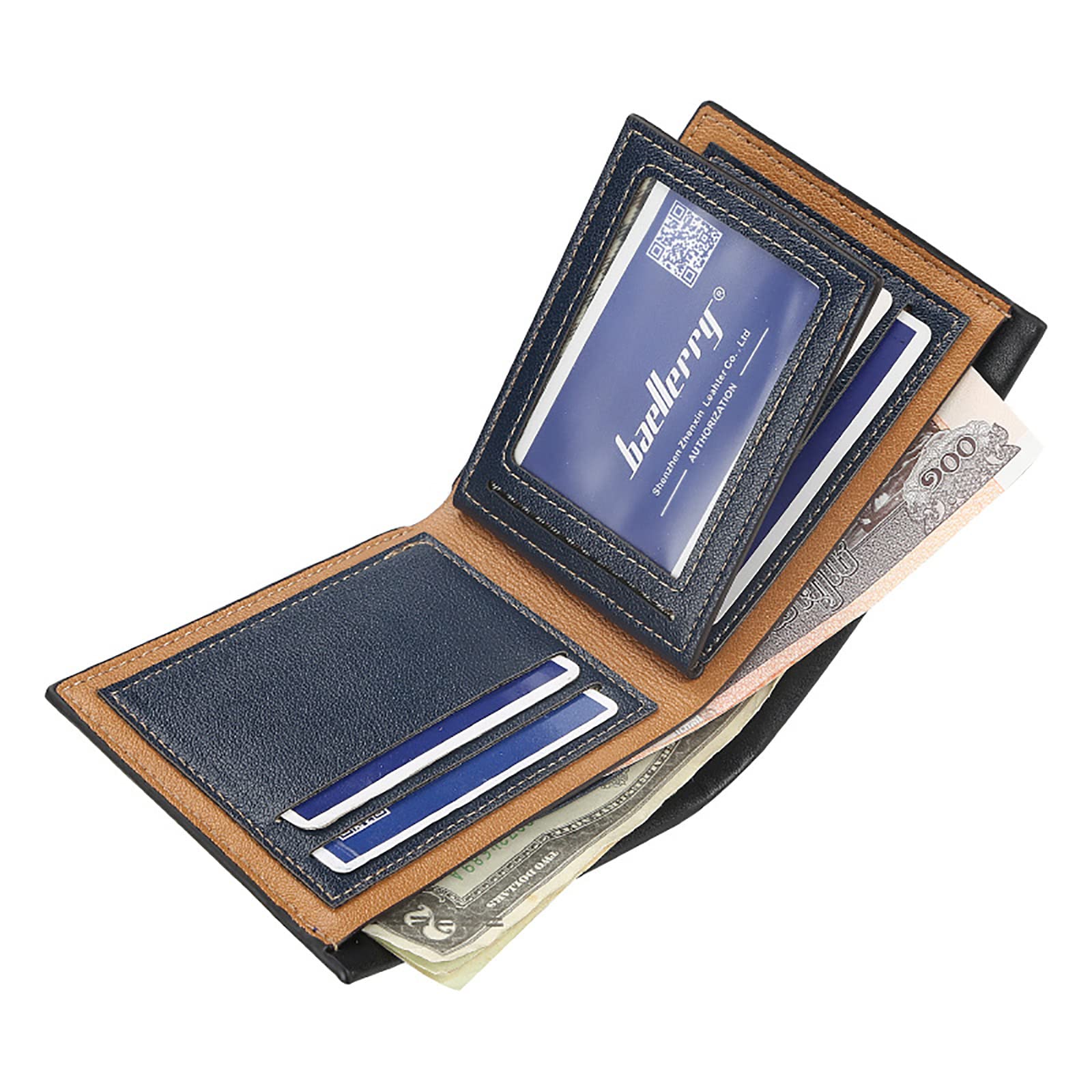Portafoglio da uomo multifunzionale in pelle con porta carte di...,Portafogli(Black)