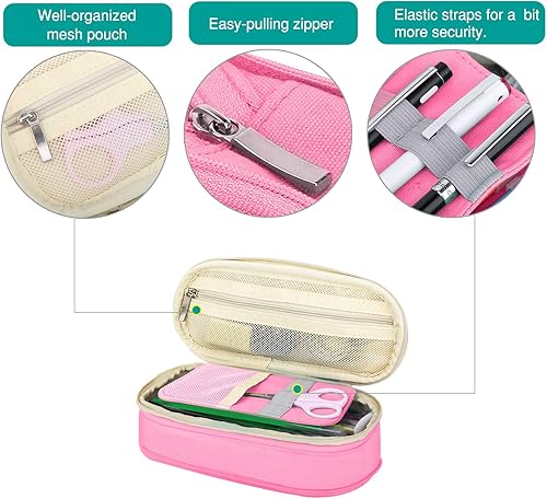 Miniatura 4 de MoKo Estuche para lápices de gran capacidad, bolsa de almacenamiento de gran capacidad, organizador de artículos de papelería con cremalleras para