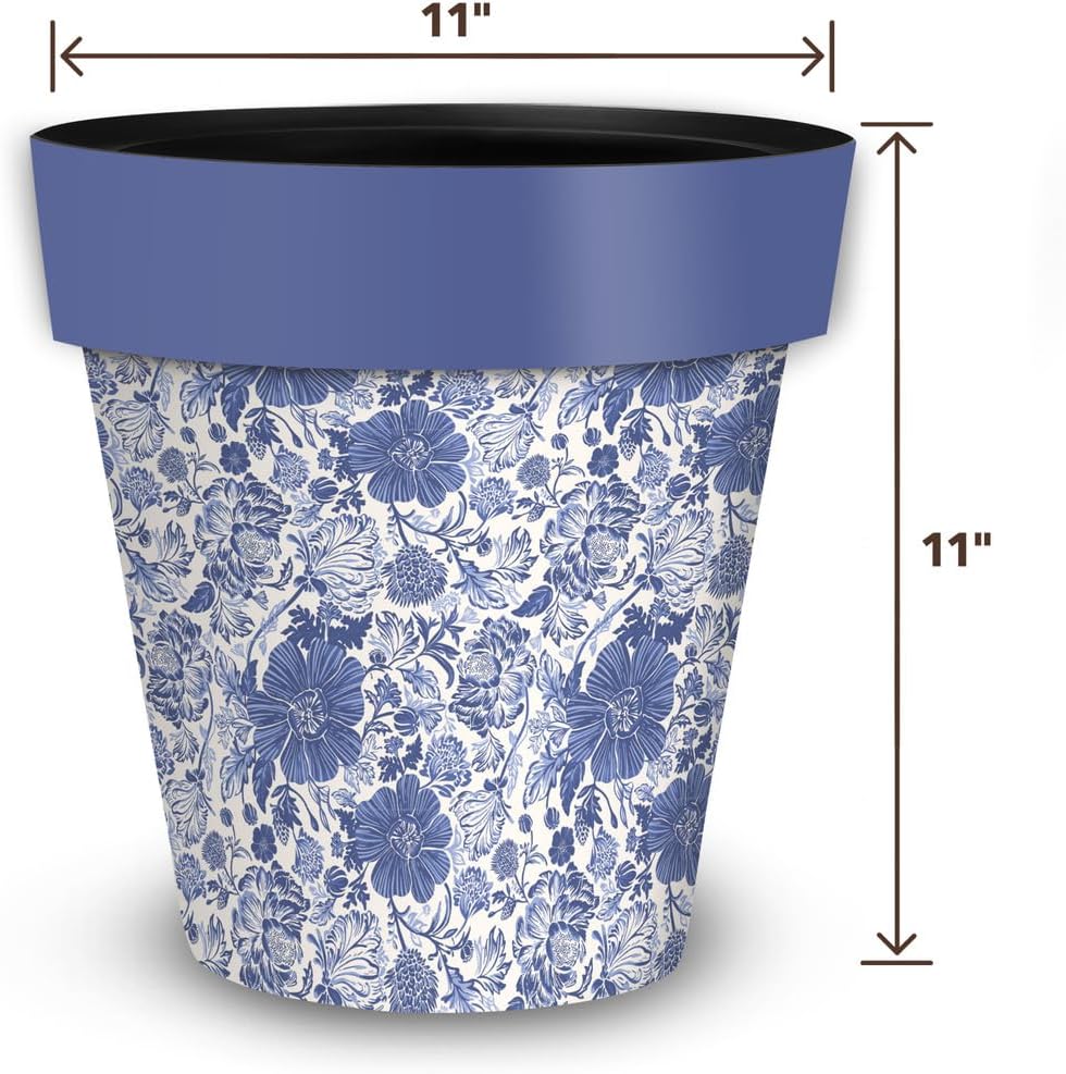 Briarwood Lane Blue and White Floral Planter