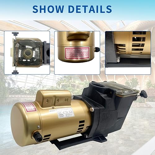 Miniatura 6 de W3SP2610X15 - Bomba de piscina con motor de una sola velocidad, 1.5 HP 115230 V, compatible con Hayward SP2610X15, apto para piscina y spa en el