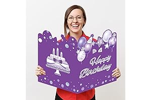 Giant Birthday Card for Women, Jumbo Happy Birthday Card for Girls & Kids