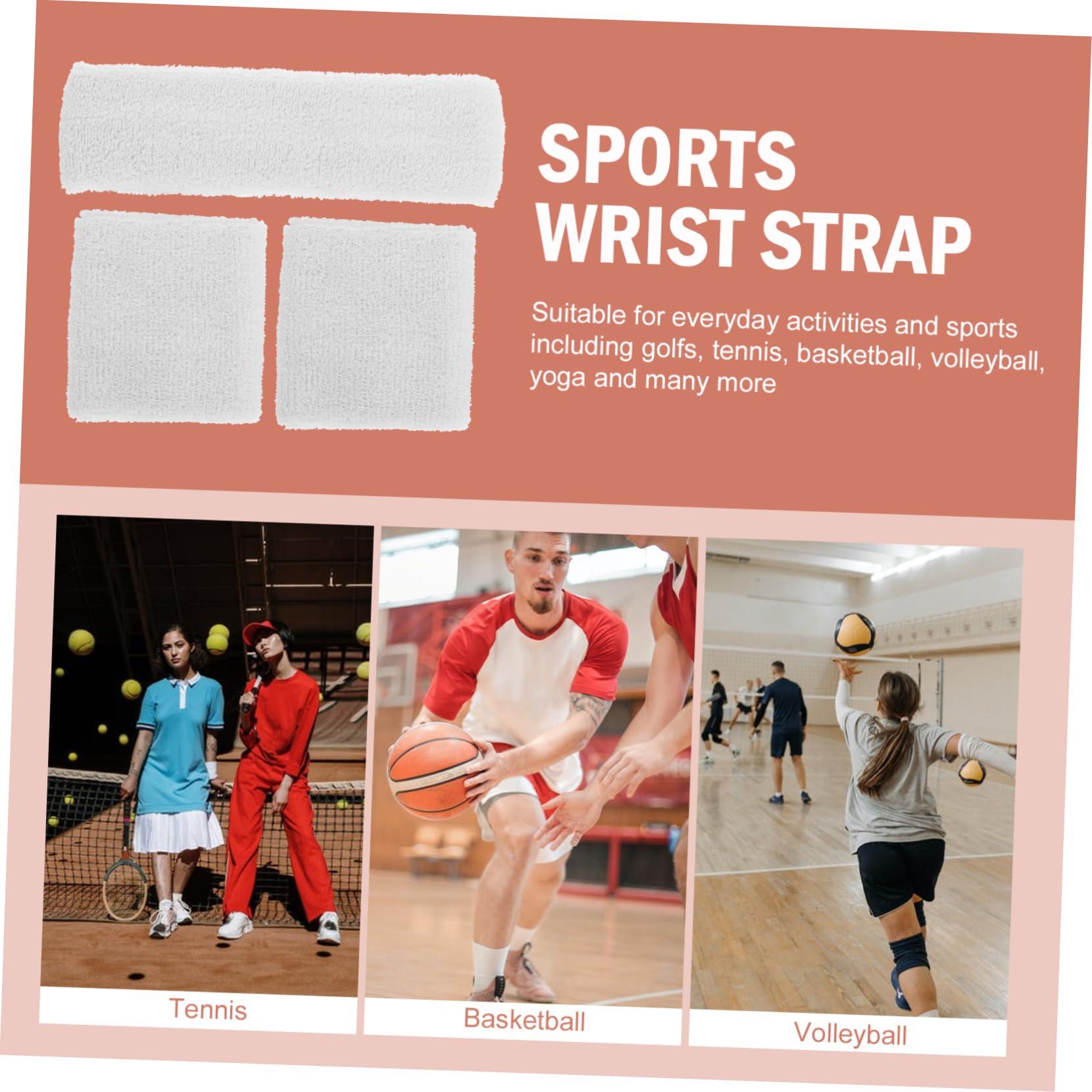 GANAZONO 1set Comfortable Sports Wristband Headband Sweat-Absorbing Breathable and Elastic for Volleyball Basketball Yoga and Fitness Headband Wrist Guards for All Activities