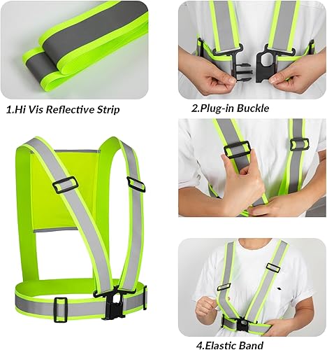 Miniatura 3 de Chaleco reflectante, chaleco de seguridad personalizado, correas de alta visibilidad, cinturón para hombres y mujeres, ajustable y ligero para