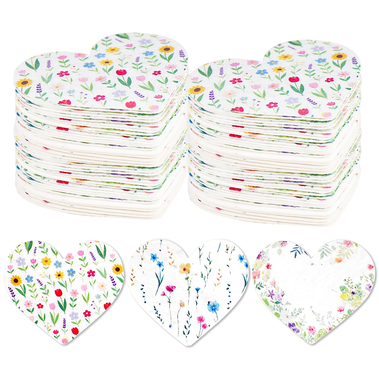 30 Pack Plantable Seed Paper Heart Shape - Greeting Cards Handmade Recycled Growing Seed Paper Embedded with Wildflower Seeds for Birthday Party | Wedding Favor | Small Business Thank You Cards