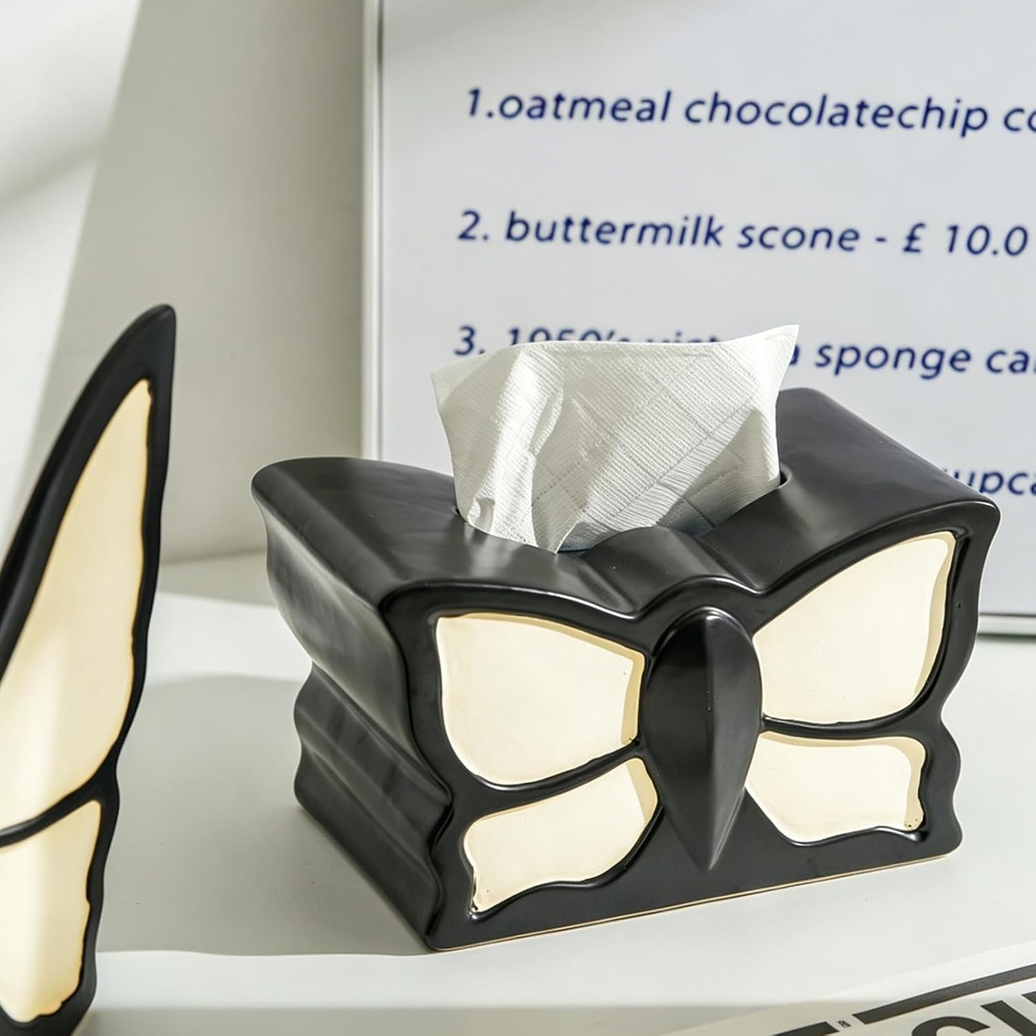 Butterfly Tissue Box Cover Ceramic Tissue Box Cover Bathroom Accessories Modern Home Decor Ceramic Tissue Holder
