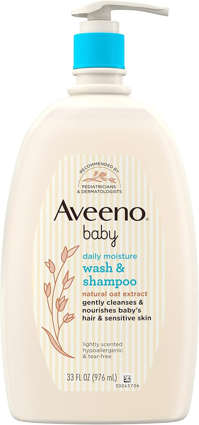 Aveeno Baby Daily Moisture Body Wash & Shampoo with Oat Extract, 33 fl oz