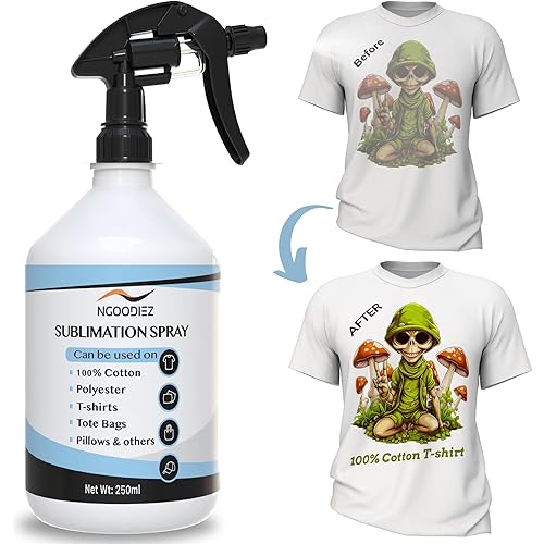 Sublimation Spray - Anti-Fade and Washable for All Materials - One-Step Application Cotton Coating - Includes Extra Spray & Detailed Guide - 250ml