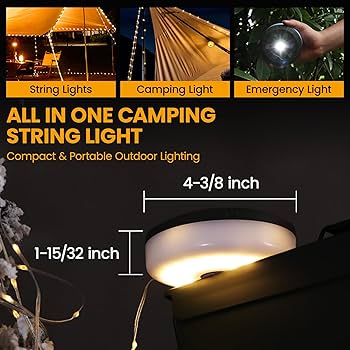EverBrite Camping String Lights Rechargeable LED Camping Lamp