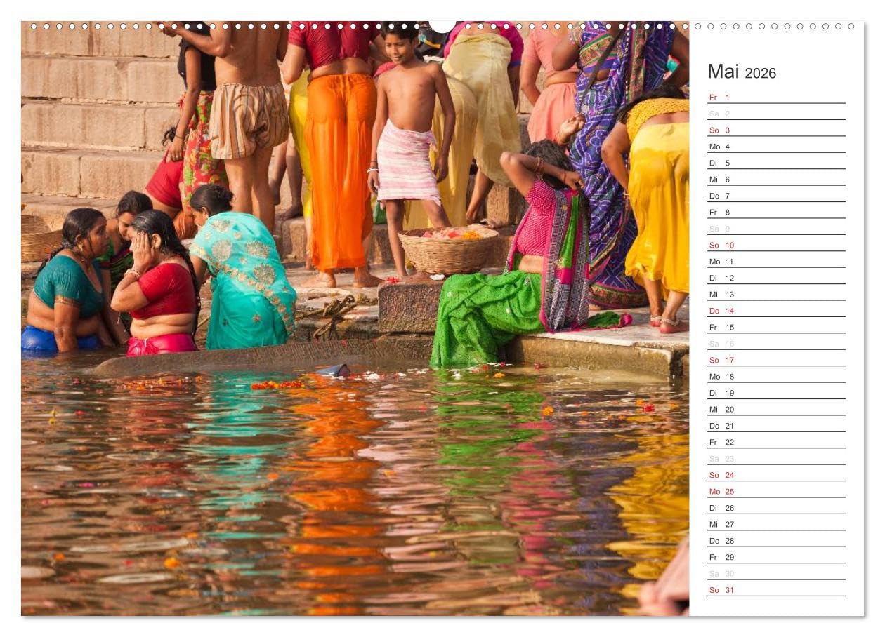 Farbenfrohes aus Indien (Wandkalender 2026 DIN A2 quer), CALVENDO Monatskalender: Das unglaubliche Indien in seiner ganzen bunten Farbenpracht. (CALVENDO Orte)