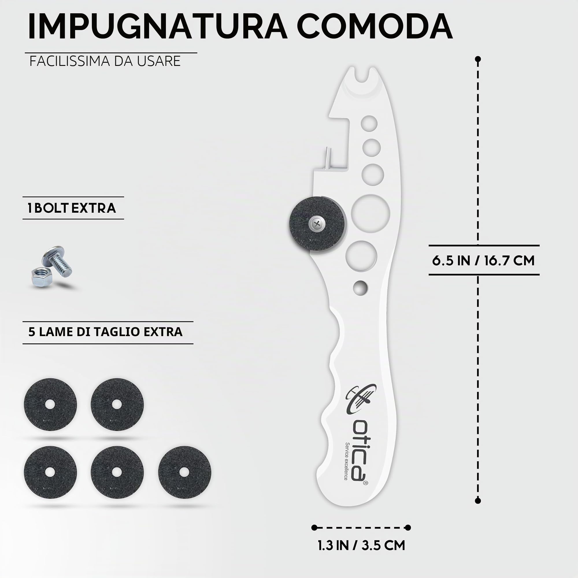 OTICA Taglierina per fiale per medici e infermieri, per rimuovere tappi di bottiglie di vetro, per ospedali e cliniche (bianco)