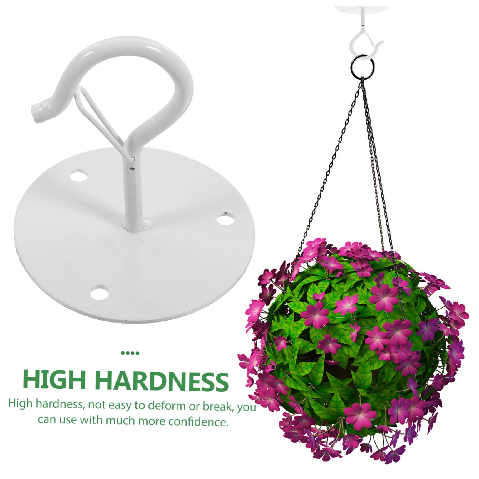Sosoport 5 Ensembles Crochets Pour Plantes Suspendues En Plein Air Cintres Pour Plantes En Plein Air Cintre Pour D'intérieur Crochet De Plafond Blanche Acier Carbone 2 Pièces * 5