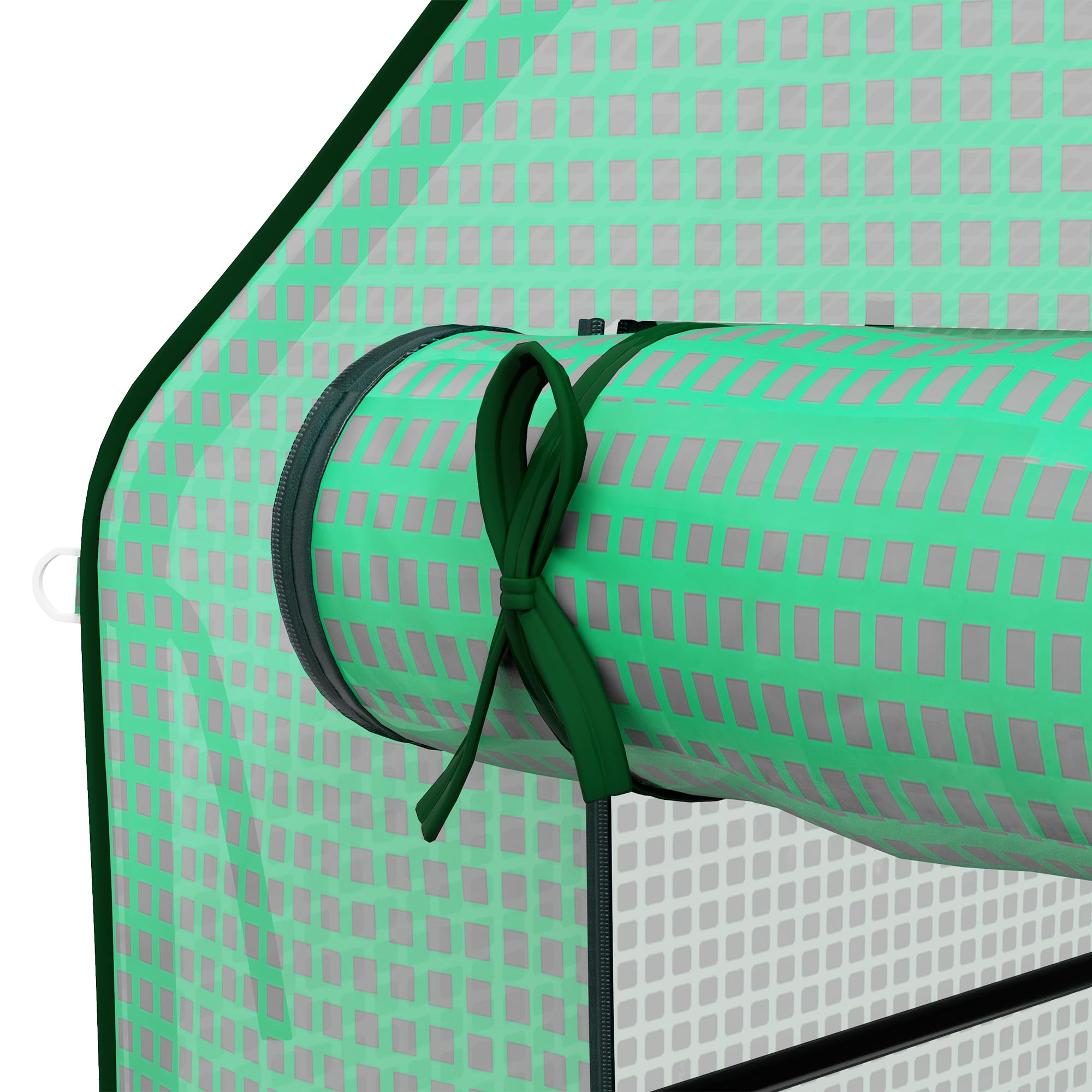 Outsunny Ersatzfolie Ersatzabdeckung mit Rolltür, Gewächshausfolie mit UV-Schutz, Seitenfenster, PE-Folie für Tunnelgewächshaus, Grün NUR Folie 140 x 213 x 190 cm