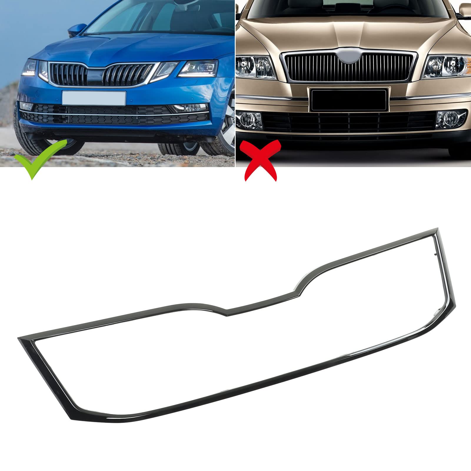 Przedni Grill Zarys Osłona Wykończeniowa 5E0853761E041 Zderzak Górny Grill Wymiana Ramy Grilla dla 5E Facelift