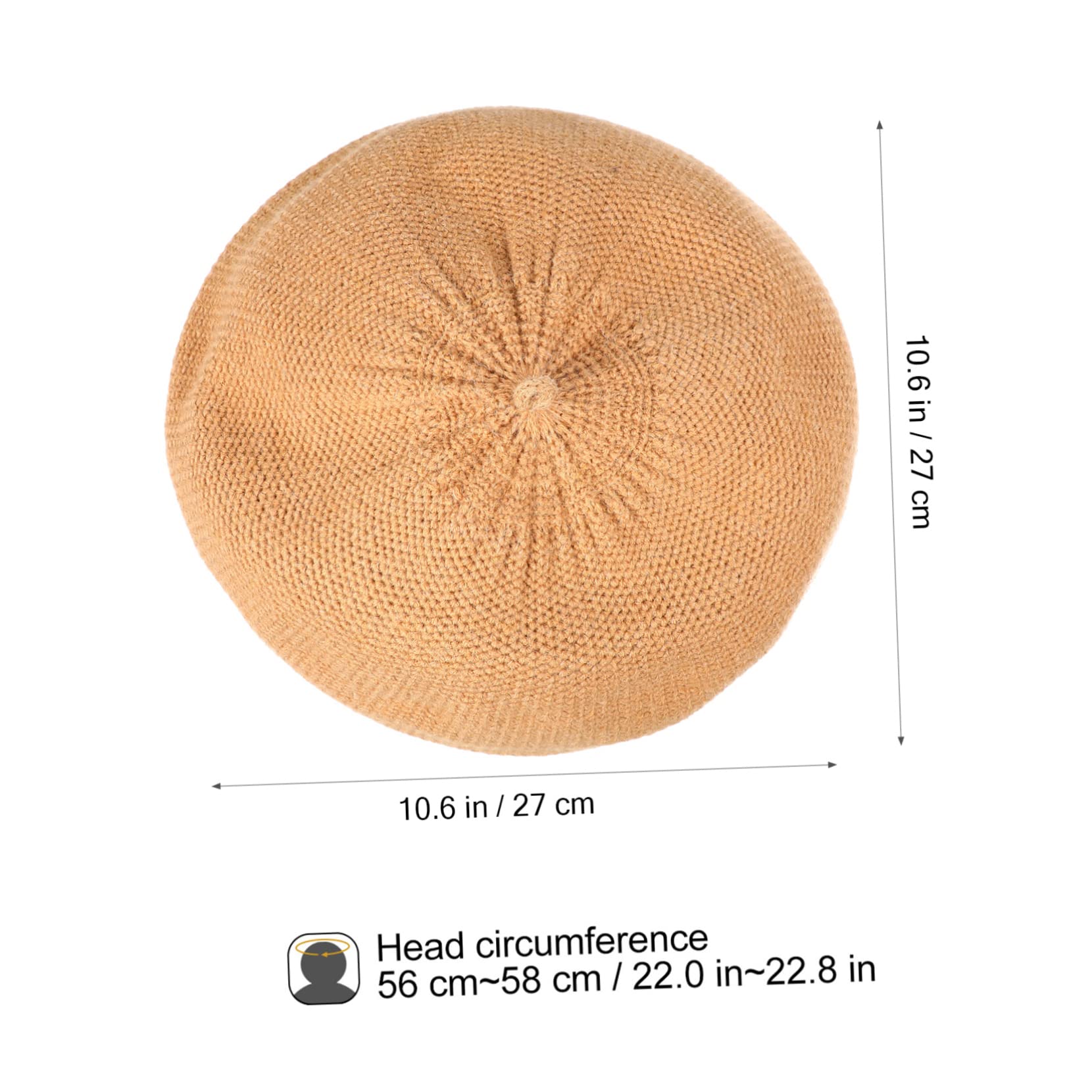 minkissy Women Knit Beret Hat Cashmere Beret Breathable French Style Hats for Women