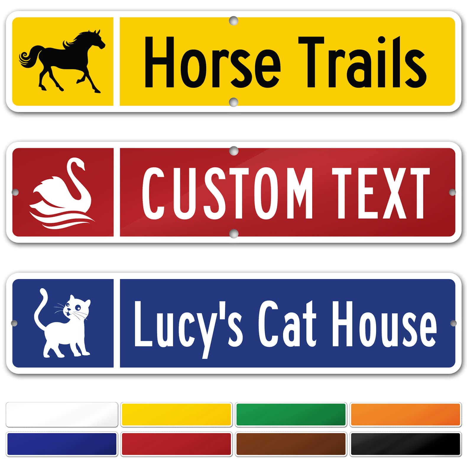 Custom Street Sign, Address Sign, 8 Colors, Reflective Option, Mounting Options, 4x18 Inch, Thick Rust-Free AlumaBond, Made in USA By My Sign Center (