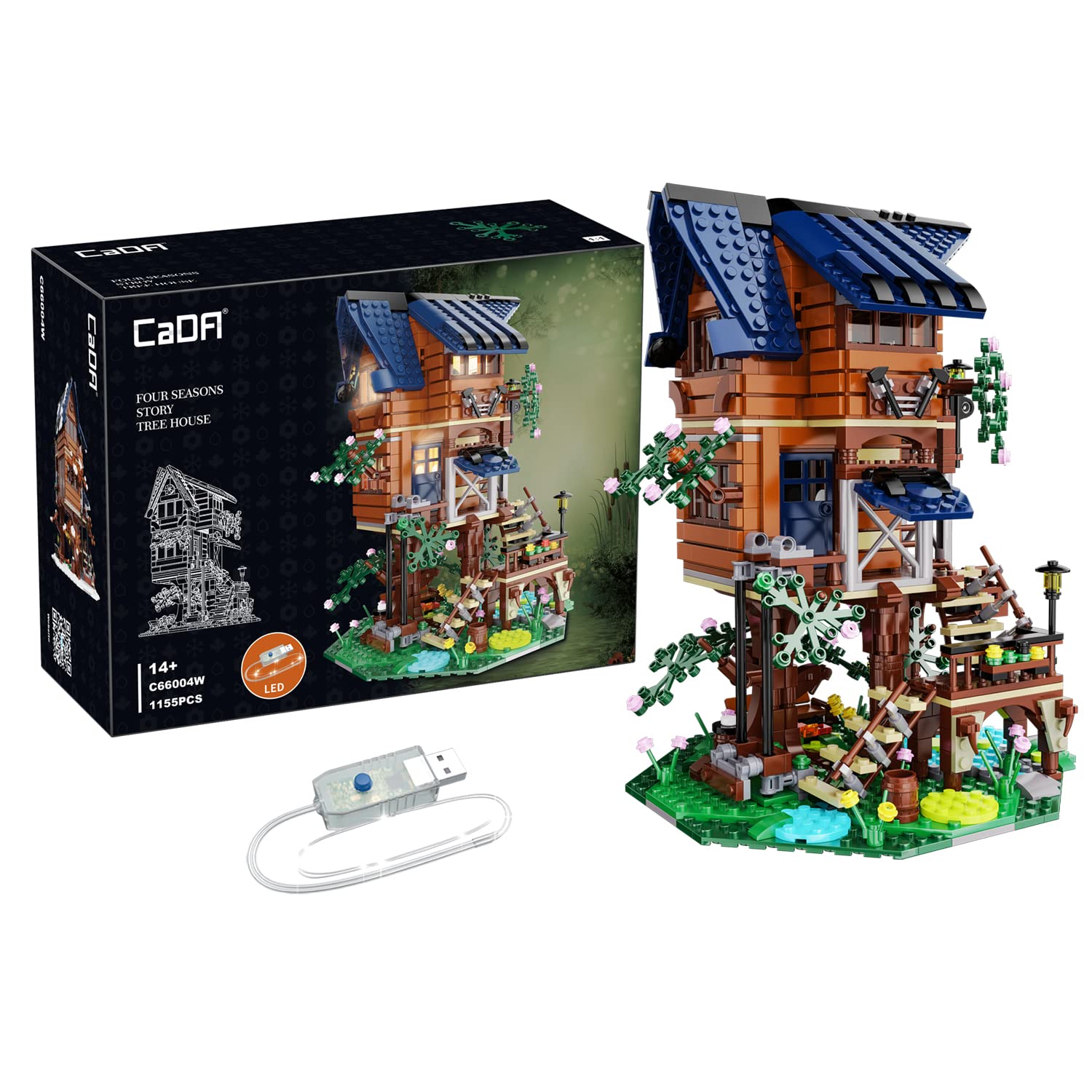 Cada - La casa del árbol de Las Cuatro Estaciones - Set de construcción - 1155 Piezas - 14+ - (DeQube 927DE66004)